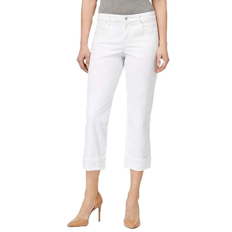 Style & Co Women's Petite Curvy-Fit Capri Jeans White Size 12