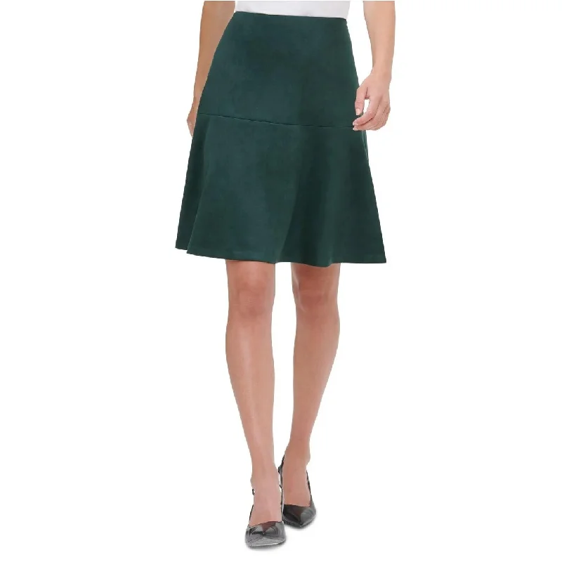 Tommy Hilfiger Women's Faux Suede A Line Skirt Green Size 14