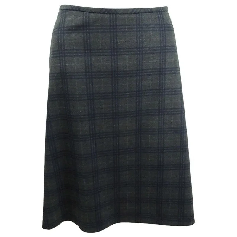 Calvin Klein Women's Plaid A-Line Skirt 6 Navy Multi All Blue Size 6