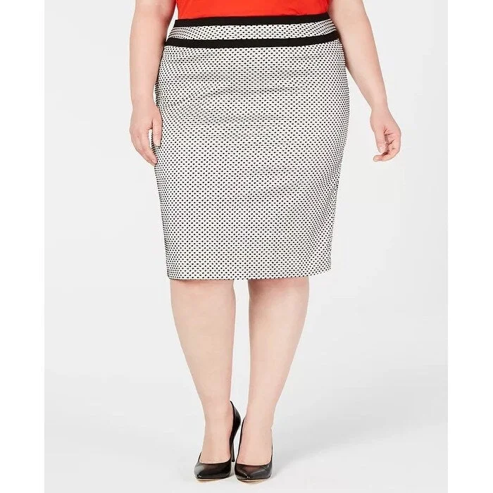 Calvin Klein Women's Plus Size Piped-Trim Skirt Gray Size Petite Small - Petite Small