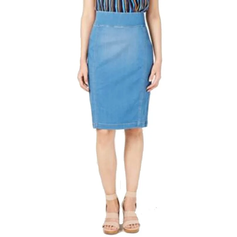 INC International Concepts Women's Incfinity Jean Pencil Skirt Blue Size Extra Large - XL