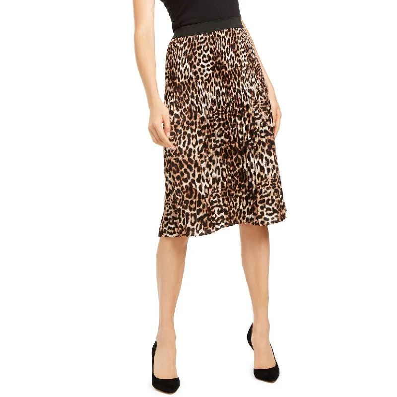 INC International Concepts Women's Printed Leopard Skirt Brown Size Extra Large