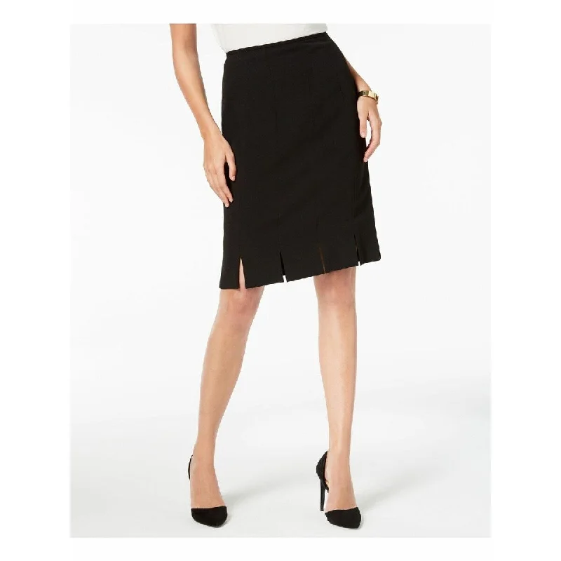 Kasper Women's Pleated Pencil Skirt Black Size 4