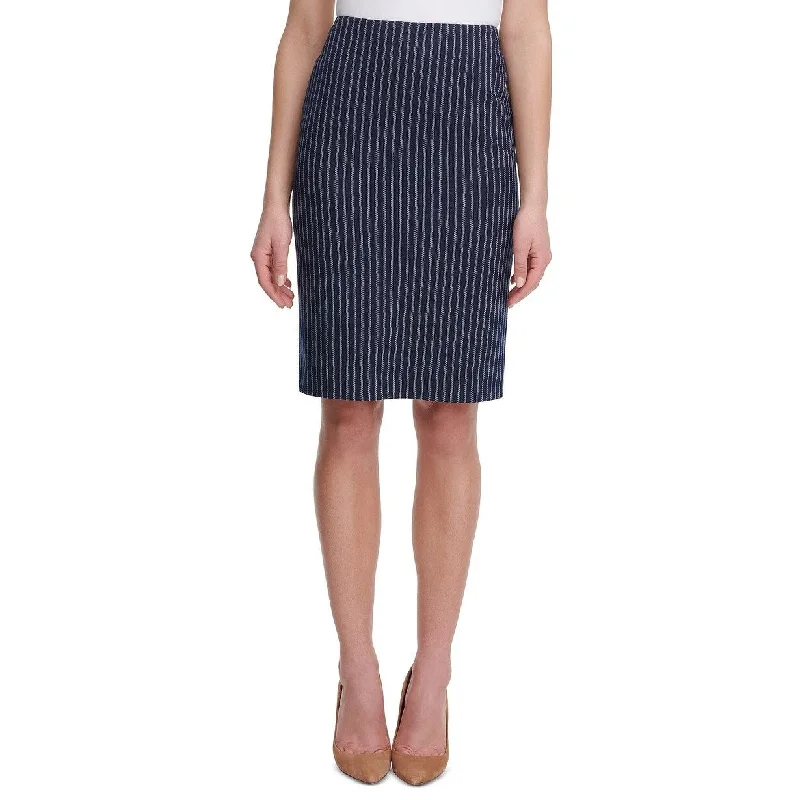 Tommy Hilfiger Women's Striped Pencil Skirt Blue Size 0